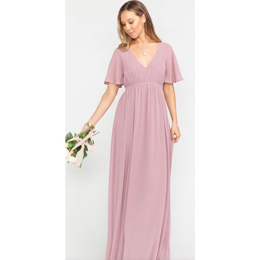 Show Me Your Mumu Emily Empire Maxi Dress ~ Antique Rose Chiffon Size Small
